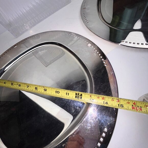 Skyscraper Design Platter Charger Richard Meier for Swid Powell 15" Silverplated - Picture 14 of 16